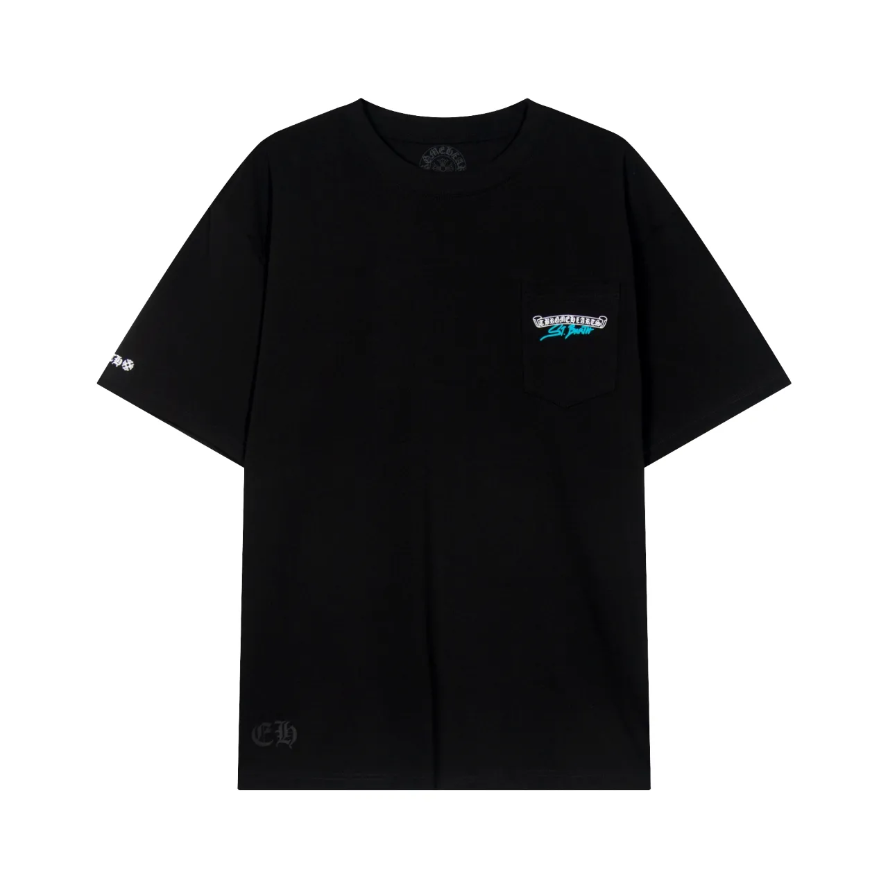 P150 Chrome Hearts Chrome Hearts Sanskrit Letters Horseshoe Print Short Sleeve Size: SMLXL Color: Black White